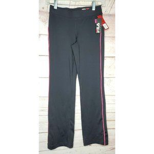 Fila Sport Crop Leggings Women's Size M (10/12) Black With Pink Gray Accents